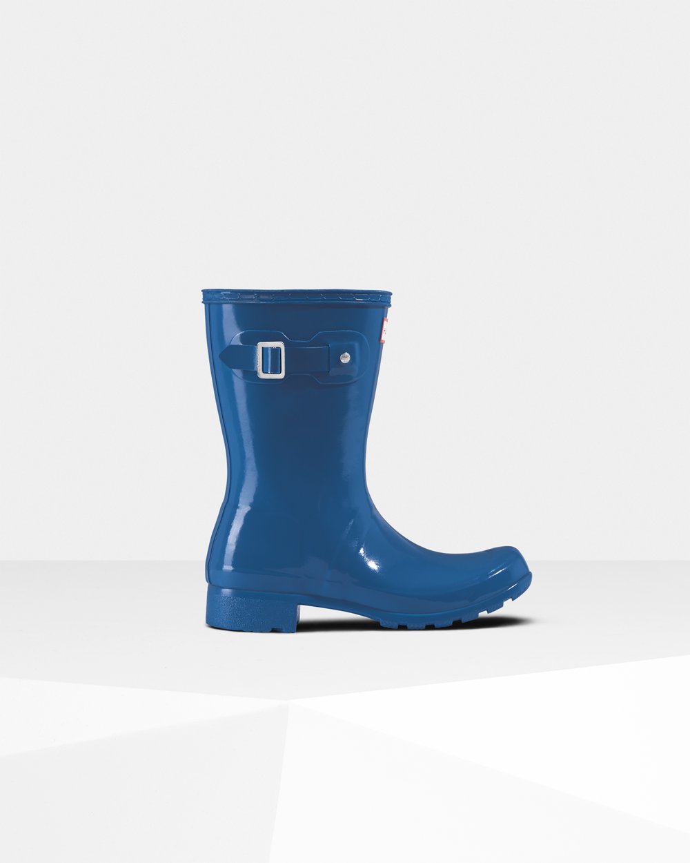 Hunter Original Tour Foldable Gloss Short Rain Boots - Buy Womens Blue - VCFUJD657